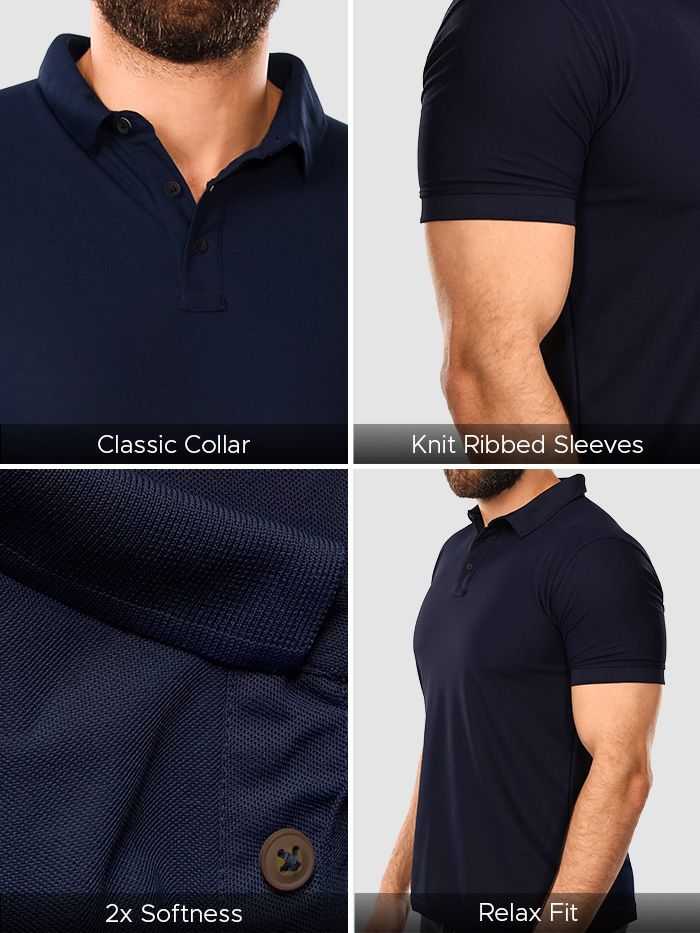 Polo T-shirt Combo Pack of 3 (Black, White, & Blue)