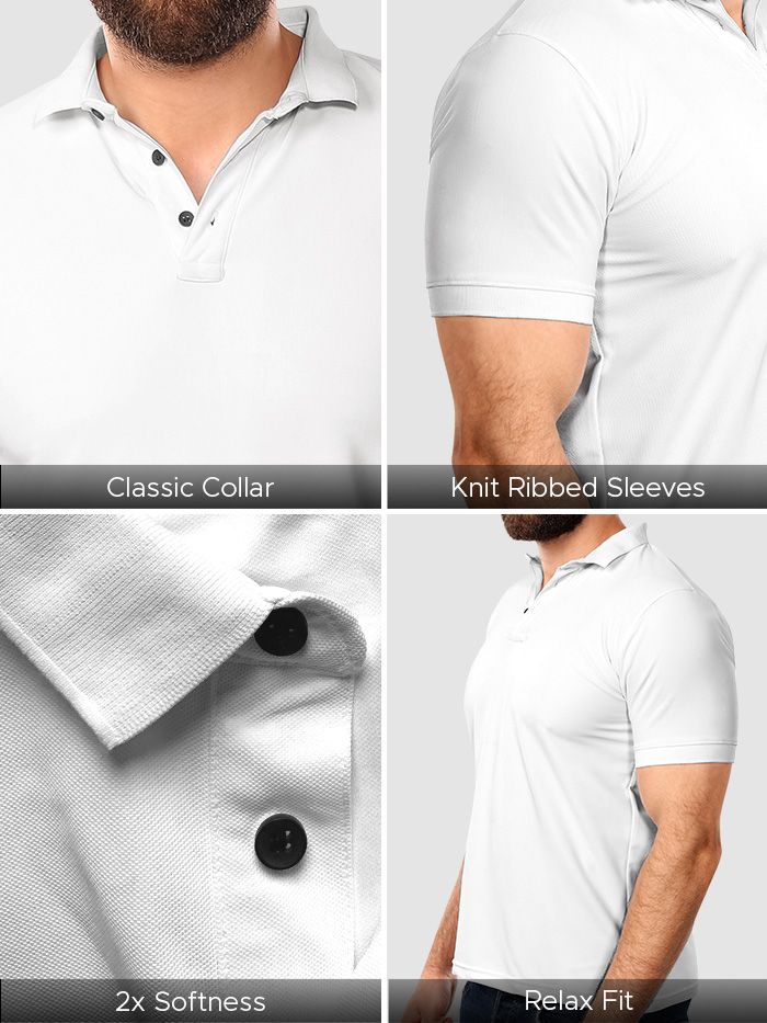 Polo T-shirt Combo Pack of 3 (Black, White, & Blue)