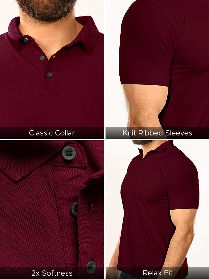 Polo T-shirt Combo Pack of 3 (Maroon, White, & Blue)